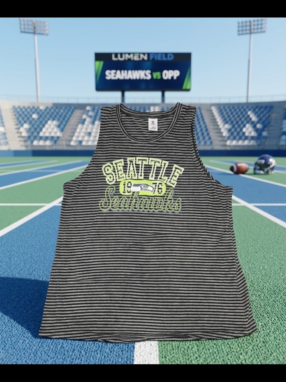 NFL Women's Striped Tank Top in Black and Gray